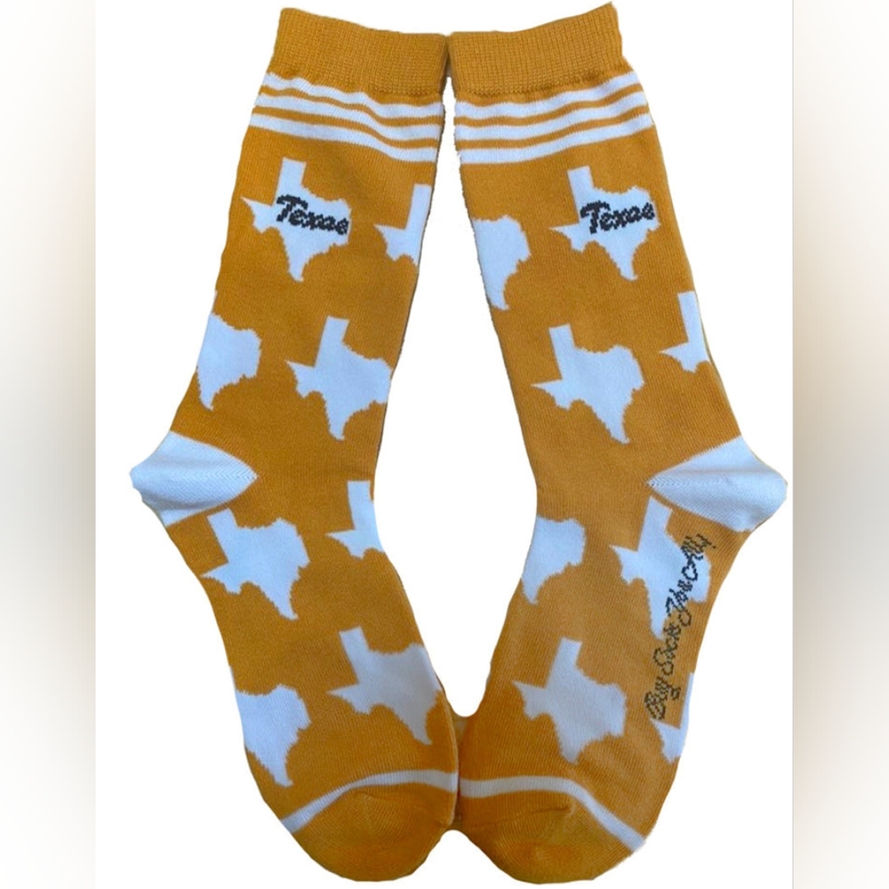 ‼️BOGO SALE‼️*NEW* Texas Shapes in Orange and White Women's Socks